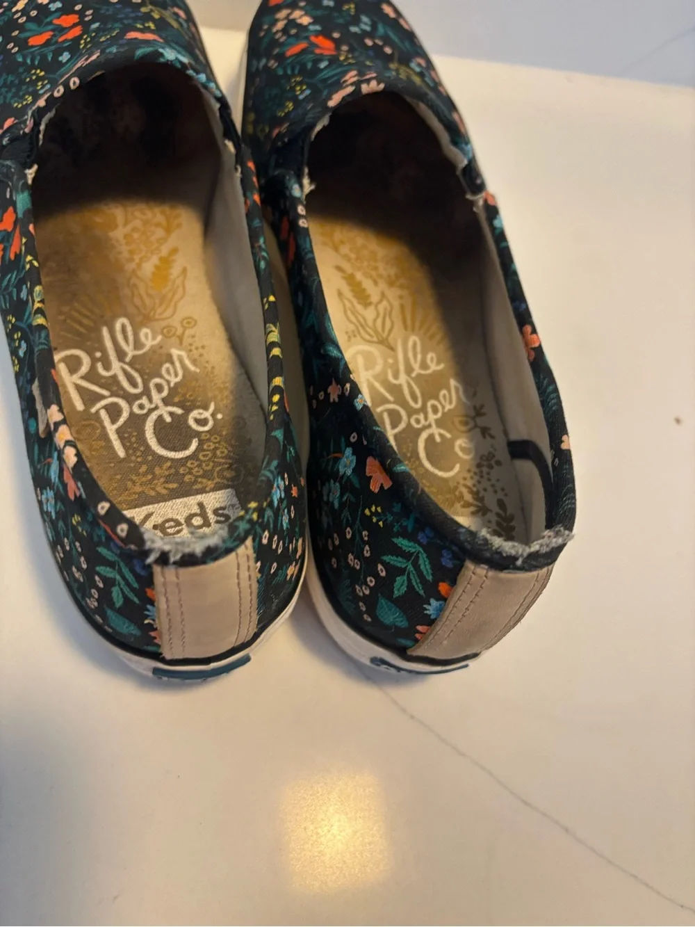 Keds X Rifle Paper Co Collab Womens Shoes Slip On Canvas Floral Casual Sz 9.5